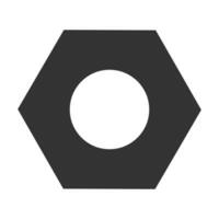 Hex nut icon. Web setting symbol. Sign metalware vector. vector