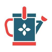 Watering Can Glyph Two Color Icon Design vector