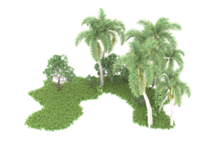 Realistic forest isolated on transparent background. 3d rendering - illustration png