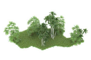 Realistic forest isolated on transparent background. 3d rendering - illustration png