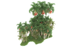 realistico foresta isolato su trasparente sfondo. 3d interpretazione - illustrazione png