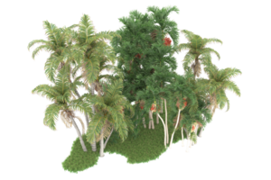 Realistic forest isolated on transparent background. 3d rendering - illustration png