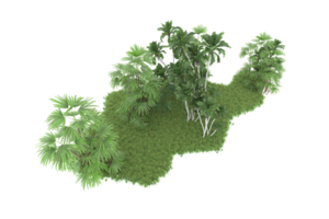 Realistic forest isolated on transparent background. 3d rendering - illustration png