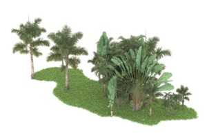 Realistic forest isolated on transparent background. 3d rendering - illustration png