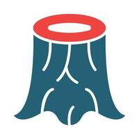 Stump Glyph Two Color Icon Design vector