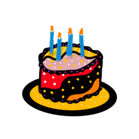 bolo de aniversario com velas png