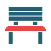 Bench Glyph Two Color Icon Design vector
