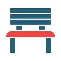 Bench Glyph Two Color Icon Design vector