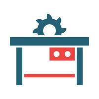 Table Saw Glyph Two Color Icon Design vector