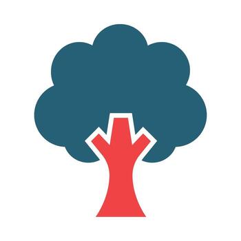 Tree Glyph Two Color Icon Design vector