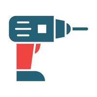 Drill Glyph Two Color Icon Design vector