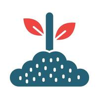 Seedlings Glyph Two Color Icon Design vector