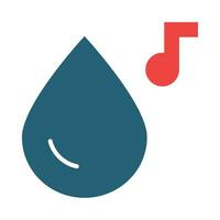 Water Drop Glyph Two Color Icon Design vector