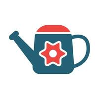 Watering Can Glyph Two Color Icon Design vector