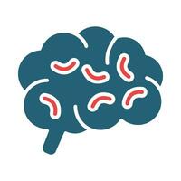 Brain Glyph Two Color Icon Design vector