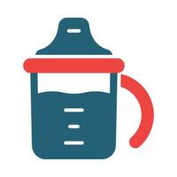 Sippy Cup Glyph Two Color Icon Design vector