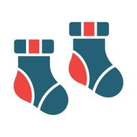 Baby Socks Glyph Two Color Icon Design vector