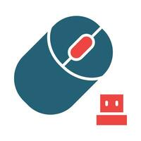 WireLess Mouse Glyph Two Color Icon Design vector