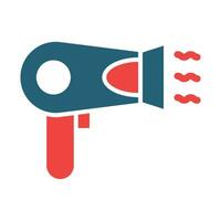 Hair Dryer Glyph Two Color Icon Design vector