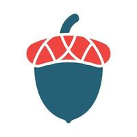 Acorn Glyph Two Color Icon Design vector