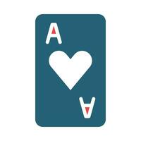 Ace Of Hearts Glyph Two Color Icon Design vector