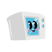 a microwave with a face on it vector