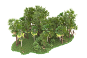 Realistic forest isolated on transparent background. 3d rendering - illustration png