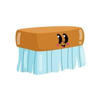 there is a cartoon of a brown and blue brush with a face vector