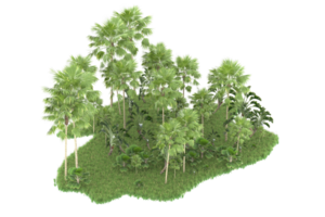 Realistic forest isolated on transparent background. 3d rendering - illustration png