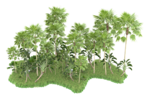 Realistic forest isolated on transparent background. 3d rendering - illustration png