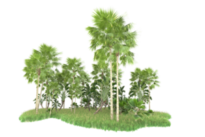 Realistic forest isolated on transparent background. 3d rendering - illustration png