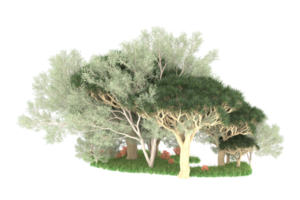 forêt réaliste isolée sur fond transparent. rendu 3d - illustration png