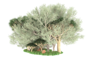 Realistic forest isolated on transparent background. 3d rendering - illustration png