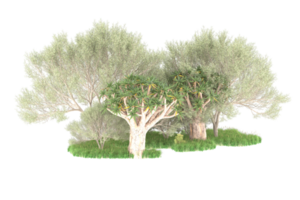 Realistic forest isolated on transparent background. 3d rendering - illustration png