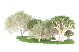 Realistic forest isolated on transparent background. 3d rendering - illustration png