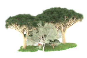 Realistic forest isolated on transparent background. 3d rendering - illustration png