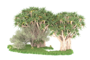 Realistic forest isolated on transparent background. 3d rendering - illustration png