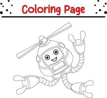 cute robot drone coloring page vector