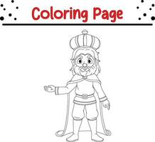 king coloring page for children vector