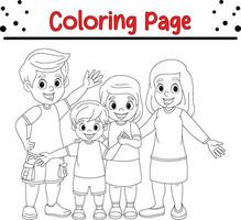 cute children coloring book page vector