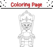 king coloring page for children vector