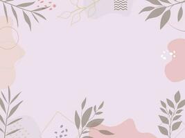 abstract template with plants and flowers, bauhaus, floral background with geometric shapes vector