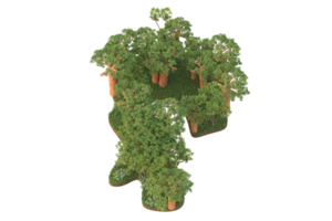 forêt réaliste isolée sur fond transparent. rendu 3d - illustration png