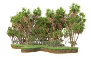 Realistic forest isolated on transparent background. 3d rendering - illustration png