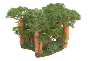 Realistic forest isolated on transparent background. 3d rendering - illustration png