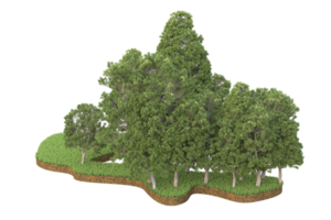 Realistic forest isolated on transparent background. 3d rendering - illustration png