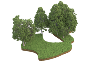 Realistic forest isolated on transparent background. 3d rendering - illustration png