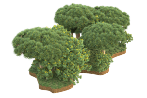 Realistic forest isolated on transparent background. 3d rendering - illustration png