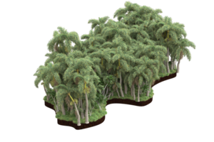 Realistic forest isolated on transparent background. 3d rendering - illustration png