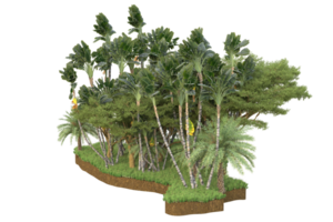 Realistic forest isolated on transparent background. 3d rendering - illustration png